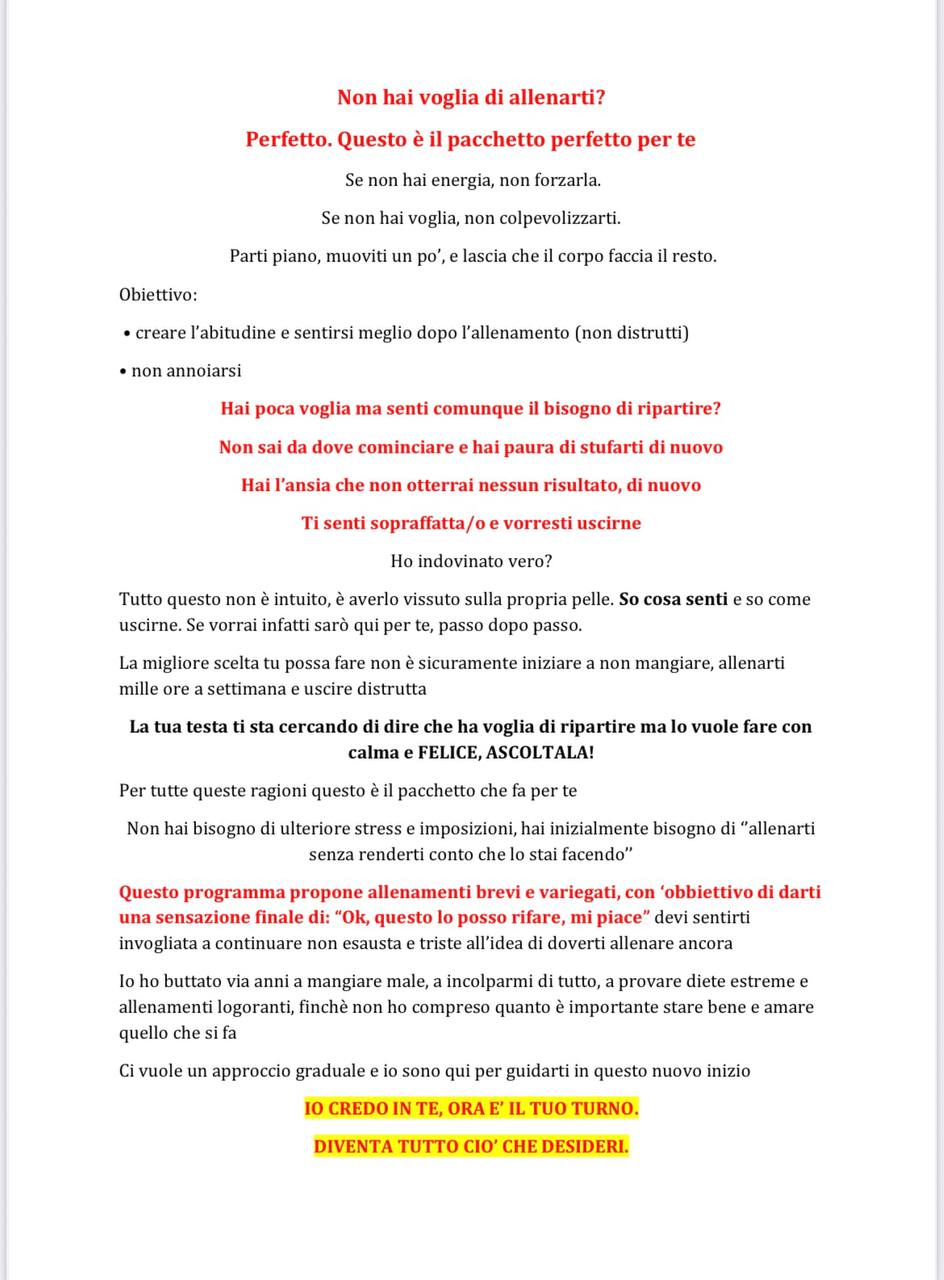 ➡️SFIDA DI UN MESE PER CHI NON HA VOGLIA- ZERO SBATTI - RIPARTI SENZA STRESS