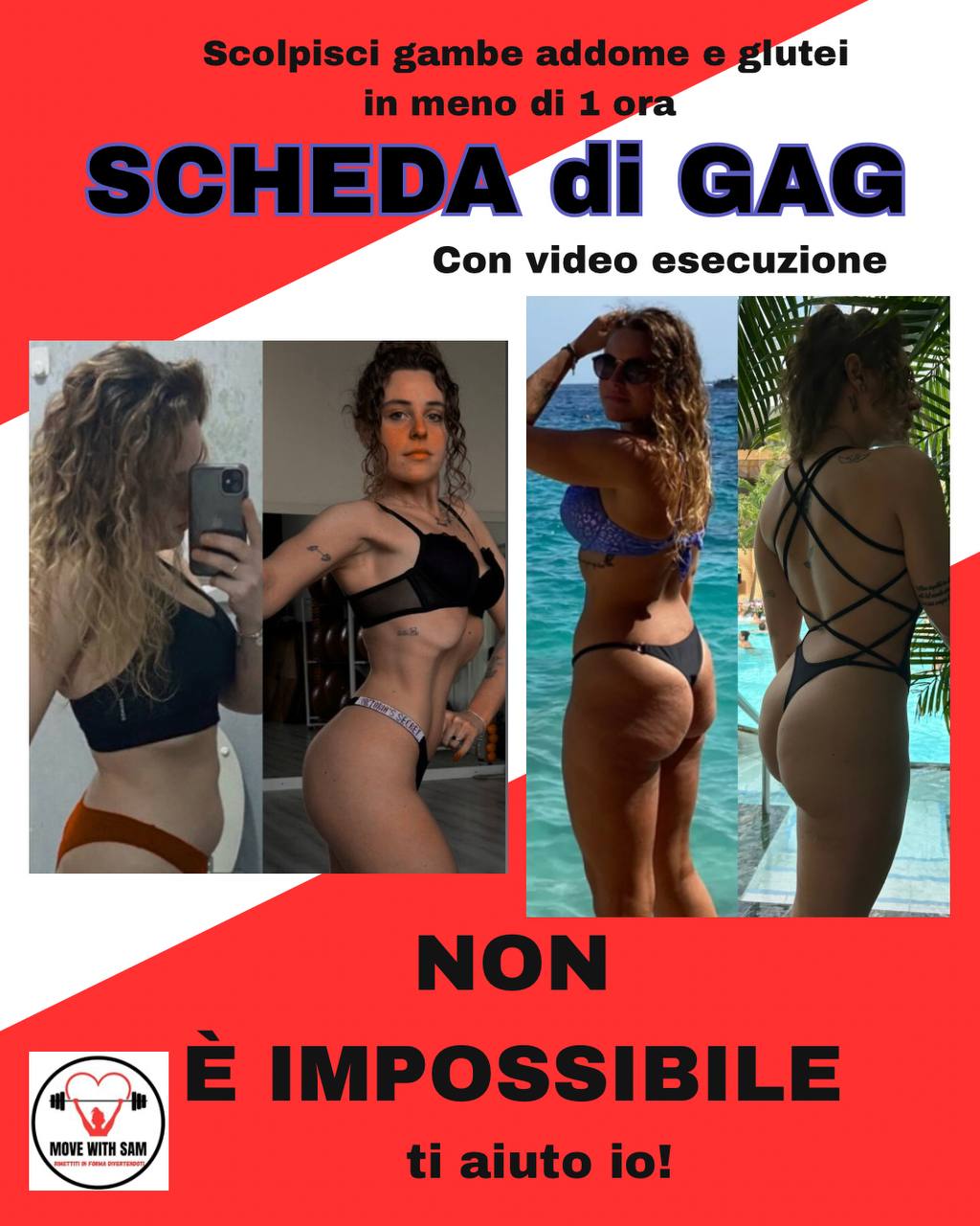 ➡️SCHEDA DI ALLENAMENTO GAG + VIDEO ESECUZIONE ➡️  SCOLPISCI  in solo 1 ora GAMBE ADDOME E GLUTEI